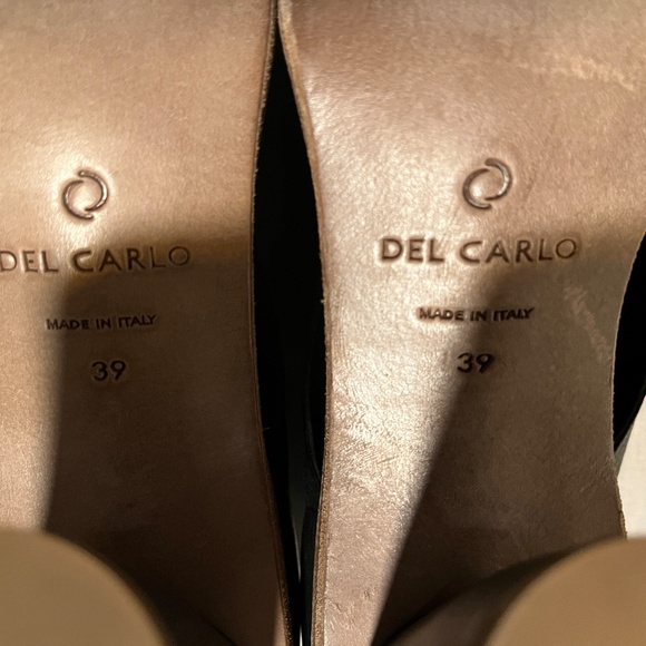 Del Carlo Black Open Toe High Heel Platforms main image 4